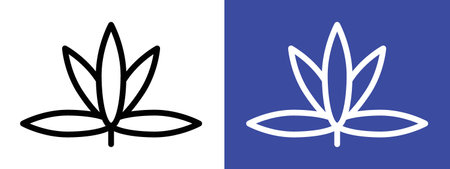 Marijuana icon logo sign vector outline in black and white colorのイラスト素材