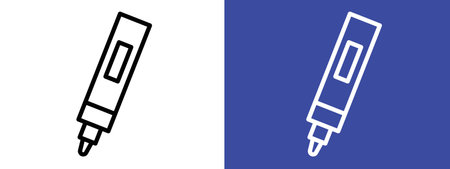 Marker icon logo sign vector outline in black and white colorのイラスト素材