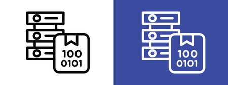 Master data icon logo sign vector outline in black and white colorのイラスト素材