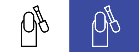 Manicure icon logo sign vector outline in black and white colorのイラスト素材