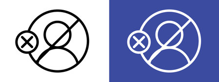 No account sign logo sign vector outline in black and white colorのイラスト素材