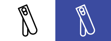Nail clipper icon logo sign vector outline in black and white colorのイラスト素材