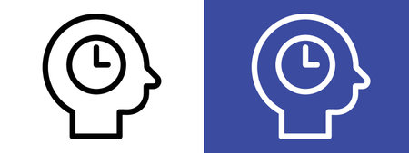 Memory recall icon logo sign vector outline in black and white colorのイラスト素材