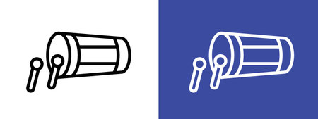 Muslim drum icon logo sign vector outline in black and white colorのイラスト素材