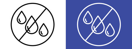 No leakage sign logo sign vector outline in black and white colorのイラスト素材