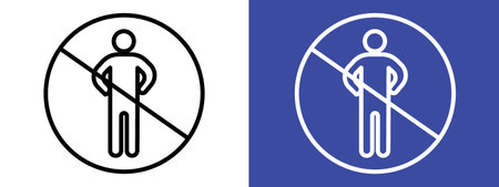 No man sign logo sign vector outline in black and white colorのイラスト素材