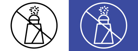 No salt sign logo sign vector outline in black and white colorのイラスト素材
