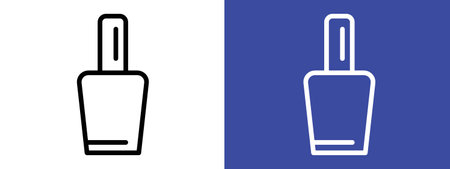 Nail polish icon logo sign vector outline in black and white colorのイラスト素材