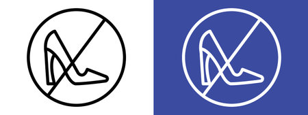 No high heels sign logo sign vector outline in black and white colorのイラスト素材