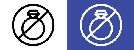 No jewelry sign logo sign vector outline in black and white colorのイラスト素材