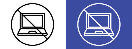 No laptop sign logo sign vector outline in black and white colorのイラスト素材