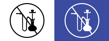 No hookah sign logo sign vector outline in black and white color