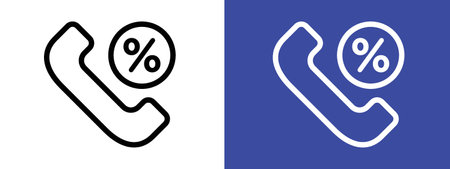 Loan call icon logo sign vector outline in black and white colorのイラスト素材