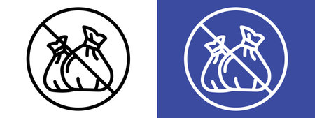 No garbage sign logo sign vector outline in black and white colorのイラスト素材