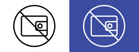 No wallet sign logo sign vector outline in black and white colorのイラスト素材