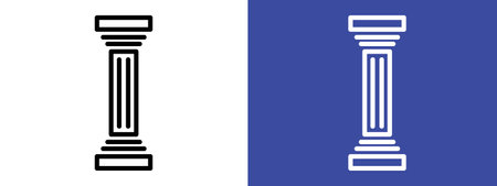 Pillar icon logo sign vector outline in black and white colorのイラスト素材