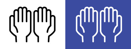 Pray icon logo sign vector outline in black and white colorのイラスト素材