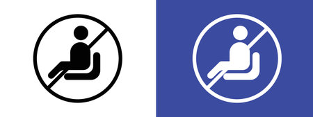 No sitting sign logo sign vector outline in black and white colorのイラスト素材