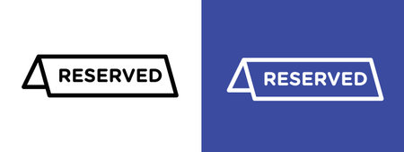Reserved icon logo sign vector outline in black and white colorのイラスト素材