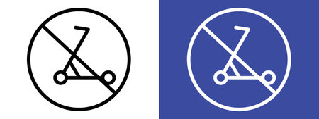 No scooters sign logo sign vector outline in black and white colorのイラスト素材