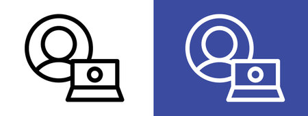 Programmer icon logo sign vector outline in black and white colorのイラスト素材