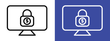 Safe transfer icon logo sign vector outline in black and white colorのイラスト素材