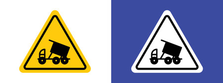 Truck warning sign logo sign vector outline in black and white colorのイラスト素材