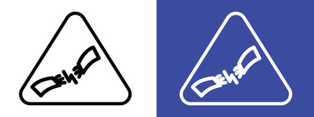 Short circuit icon logo sign vector outline in black and white colorのイラスト素材