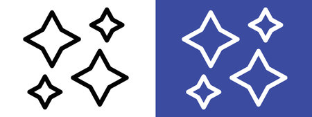 Shine icon logo sign vector outline in black and white colorのイラスト素材