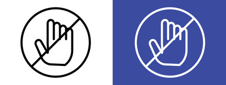 Stop sign logo sign vector outline in black and white colorのイラスト素材