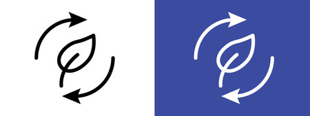 Sustainable icon logo sign vector outline in black and white colorのイラスト素材