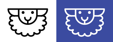 Sheep icon logo sign vector outline in black and white colorのイラスト素材