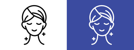 Skincare icon logo sign vector outline in black and white colorのイラスト素材