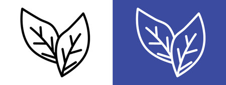 Tobacco leaves icon logo sign vector outline in black and white colorのイラスト素材