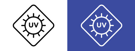 UV light do not look sign logo sign vector outline in black and white colorのイラスト素材