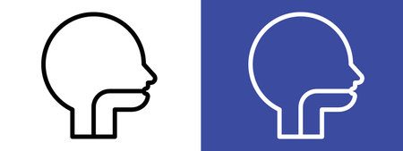 Swallowing reflex icon logo sign vector outline in black and white colorのイラスト素材