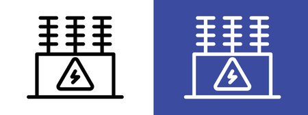 Transformer icon logo sign vector outline in black and white colorのイラスト素材