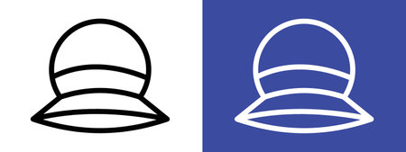Woman hat icon logo sign vector outline in black and white colorのイラスト素材