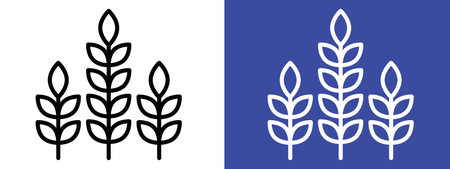 Wheat icon logo sign vector outline in black and white colorのイラスト素材