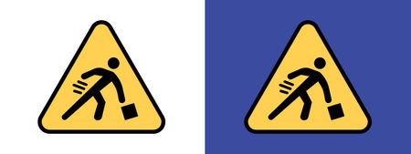 Warning heavy object sign logo sign vector outline in black and white colorのイラスト素材