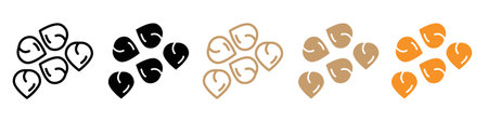 Chickpea icon logo sign vector outline in black and white colorのイラスト素材