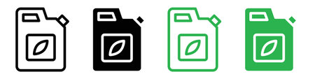 Biofuel icon logo sign vector outline in black and white colorのイラスト素材