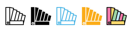 Color swatch icon logo sign vector outline in black and white colorのイラスト素材