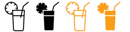 Drink icon logo sign vector outline in black and white colorのイラスト素材