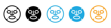 Face sheet mask icon logo sign vector outline in black and white colorのイラスト素材