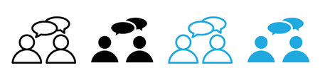 Conversation icon logo sign vector outline in black and white colorのイラスト素材