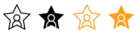 Best employee icon logo sign vector outline in black and white colorのイラスト素材