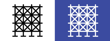 Scaffolding icon logo sign vector outline in black and white colorのイラスト素材