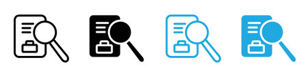 Job analysis icon logo sign vector outline in black and white colorのイラスト素材