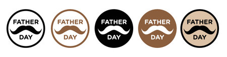 Fathers day icon logo sign vector outline in black and white colorのイラスト素材